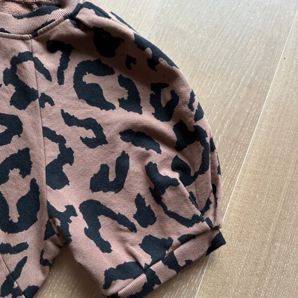 Velvet Leopard Puff Sleeve Mini Dress Size Small - Picture 10 of 10